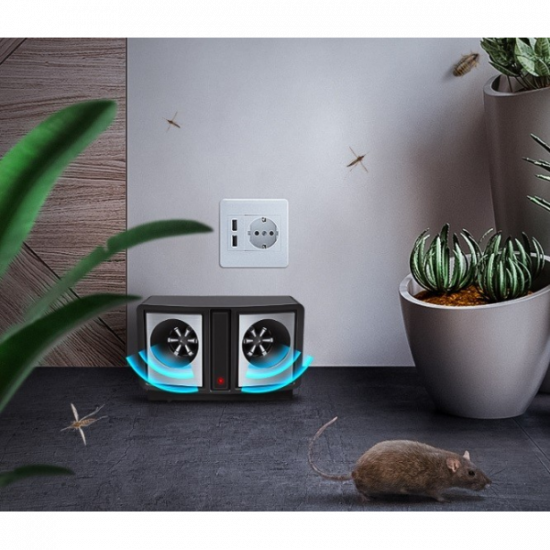 Ультразвуковий електронний відлякувач гризунів DUAL SONIC PEST REPELLER EL-1391