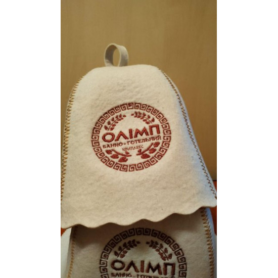 Bath cap Luxyart with your logo natural felt (PA-001)