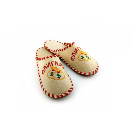 Felt slippers for home and bath Luxyart with 