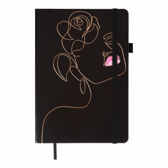 Business notebook CHERIE A5 96l clean (black paper) artificial leather black (BM.295405-01)