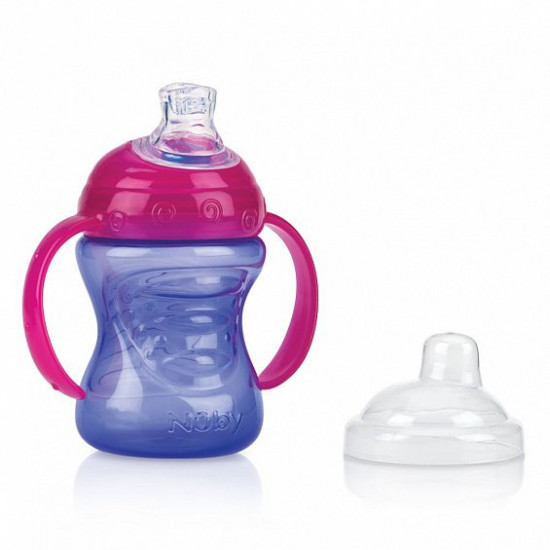 Nuby sippy cup with silicone spout and handles No Spill 240 ml (NV0404003prpl)