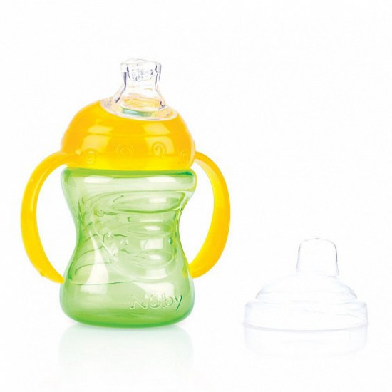 Nuby sippy cup with silicone spout and handles No Spill 240 ml (NV0404003grn)