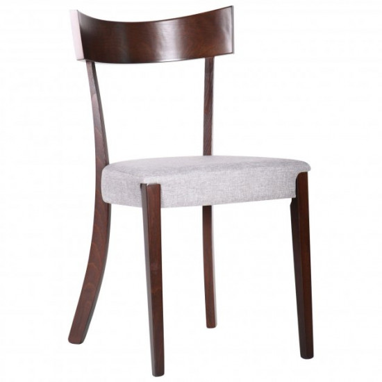 Dining chair Greenford AMF dark walnut/cappuccino (beech wood/fabric) (546284)