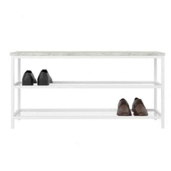 Bench with shelves for shoes Fenster “BT 990 White” 99x48x31 cm. Urban