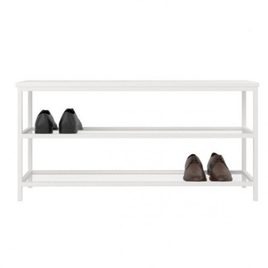 Bench with shelves for shoes Fenster “BT 990 White” 99x48x31 cm. White