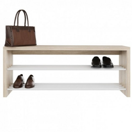 Shoe rack Fenster “Safari White” 120x29.5x47.5 cm. Sonoma Oak