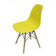 Plastic dining chair Intarsio ELIOT beech wooden frame / yellow