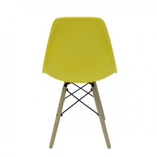 Plastic dining chair Intarsio ELIOT beech wooden frame / yellow