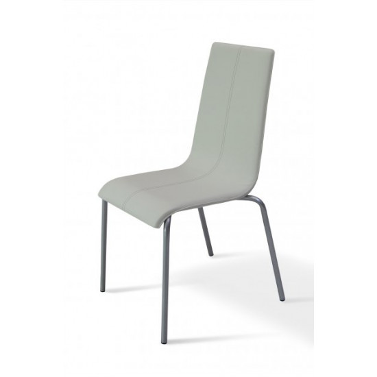 Chair Kelly Mix Furniture Gray/White (metal/leatherette Zeus Deluxe White)