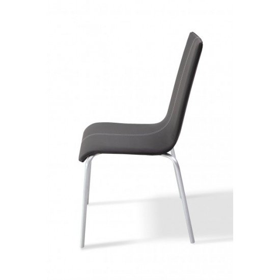 Chair Kelly Mix Furniture Gray/Black (metal/leatherette Zeus Deluxe Black)