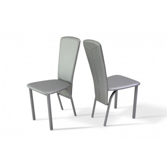 Chair Tito Mix Furniture Gray/Grey (metal/leatherette Zeus Deluxe Silver)