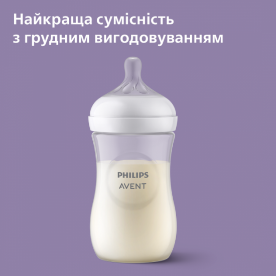 Пляшечка для годування скляна Philips Avent Natural 240 мл (SCF053/17) (8710103876458)