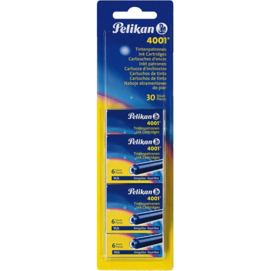 Ink cartridges short Pelikan 4001 Royal Blue blue erasable 30 pcs (330845)