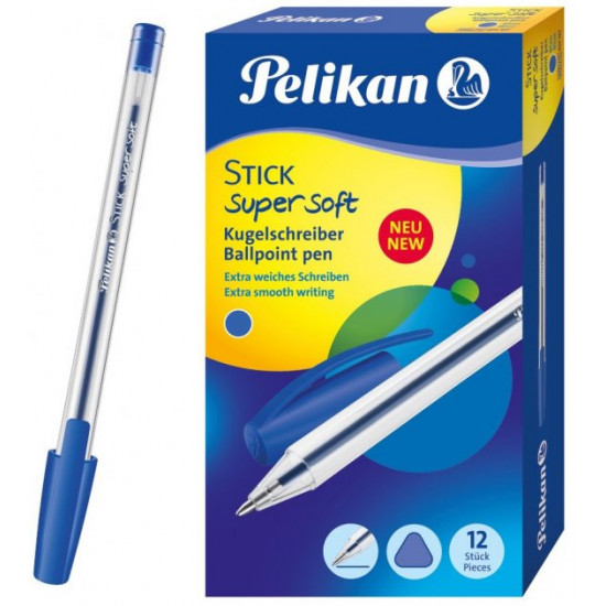 Ballpoint pens Pelikan Stick Super Soft 1 mm blue 12 pcs (804387-12)