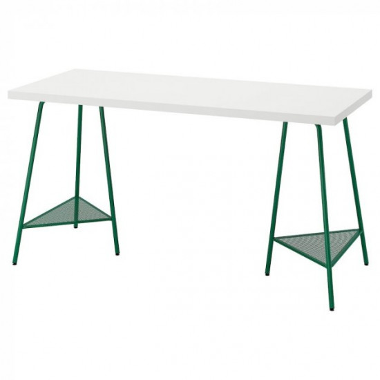 Writing desk IKEA LAGKAPTEN / TILLSLAG 140x60 cm white/green (494.783.21)