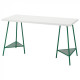 Writing desk IKEA LAGKAPTEN / TILLSLAG 140x60 cm white/green (494.783.21)