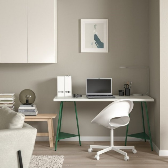 Writing desk IKEA LAGKAPTEN / TILLSLAG 140x60 cm white/green (494.783.21)