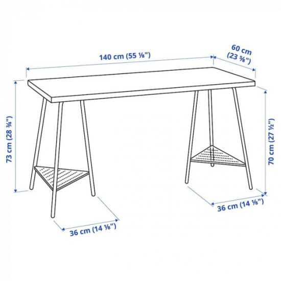 Writing desk IKEA LAGKAPTEN / TILLSLAG 140x60 cm white/green (494.783.21)