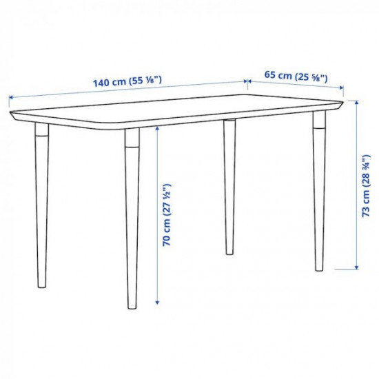  Письмовий стіл IKEA ANFALLARE / HILVER 140х65 см бамбук (294.177.10)