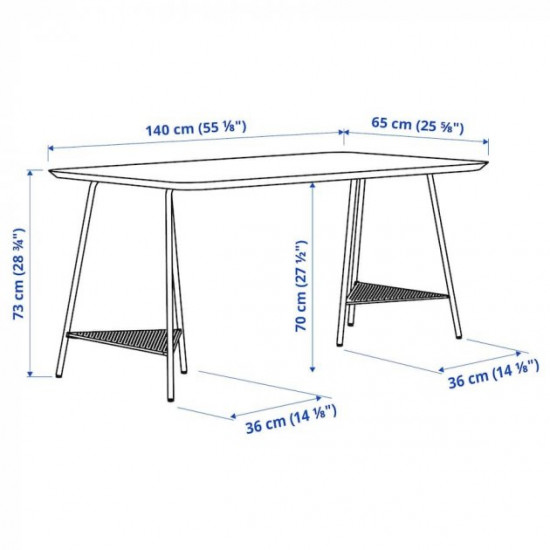  Письмовий стіл IKEA ANFALLARE / TILLSLAG 140х65 см бамбук/зелений (694.783.15)