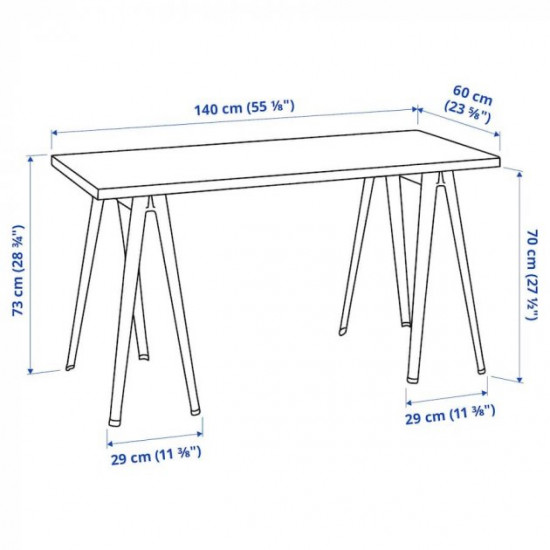 Writing desk IKEA LAGKAPTEN / NARSPEL 140x60 cm dark gray (994.171.08)