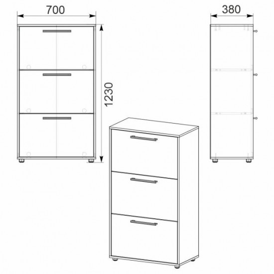 High shoe rack Kompanit TO-20 walnut