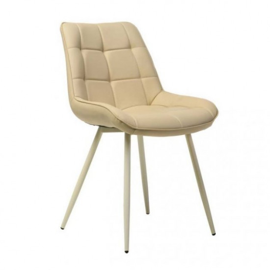 Chair for kitchen, cafe, bar artificial leather + painted metal N-45 Vetro Mebel Milky