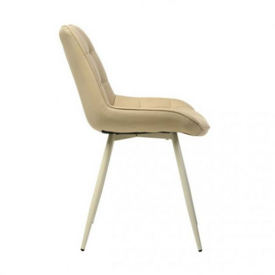 Chair for kitchen, cafe, bar artificial leather + painted metal N-45 Vetro Mebel Milky