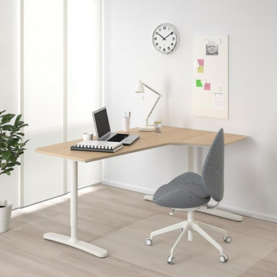 Working table IKEA BEKANT 160x110 cm oak/white (192.846.59)