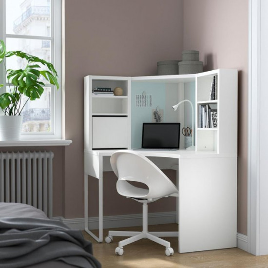 Робочий кутовий стіл IKEA MICKE 100х142 см білий (502.507.13)