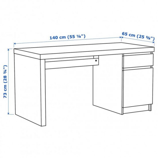 Письмовий стіл IKEA MALM 140х65 см дуб (203.598.23)