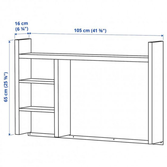  Надставка IKEA MICKE 105х65 см чорно-коричневий (501.800.27)