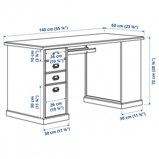  Письмовий стіл IKEA VEBJORN 140х60 см бежевий (604.608.38)