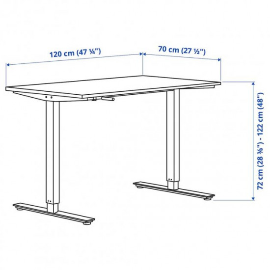 Письмовий стіл з регулюванням висоти IKEA TROTTEN 120х70 см (994.295.78)