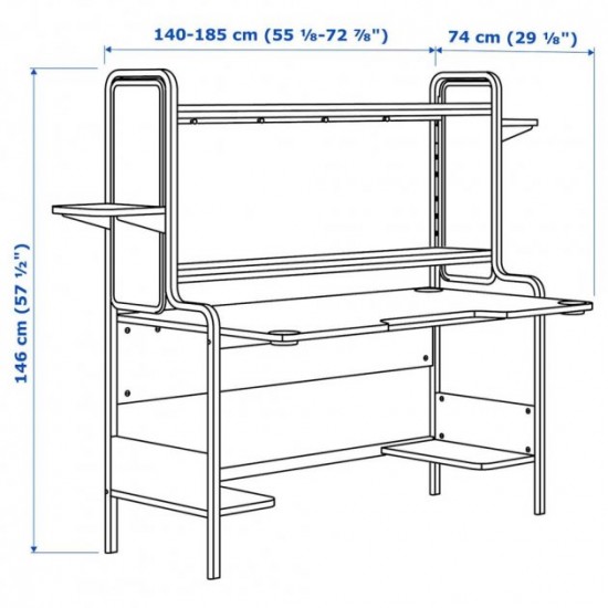 Ігровий стіл IKEA FREDDE 185x74x146 см білий (104.510.68)