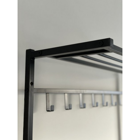 Metal hallway SUNRISE-4-100 cm black/chipboard Truffle