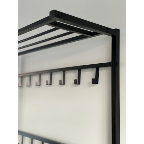 Metal hallway SUNRISE-4-100 cm black/chipboard Truffle