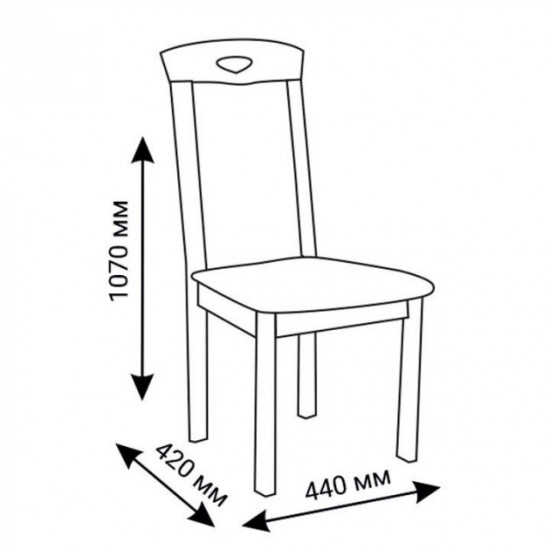  Стул деревянный с мягким сиденьем и спинкой ТУРИН (орех темный)