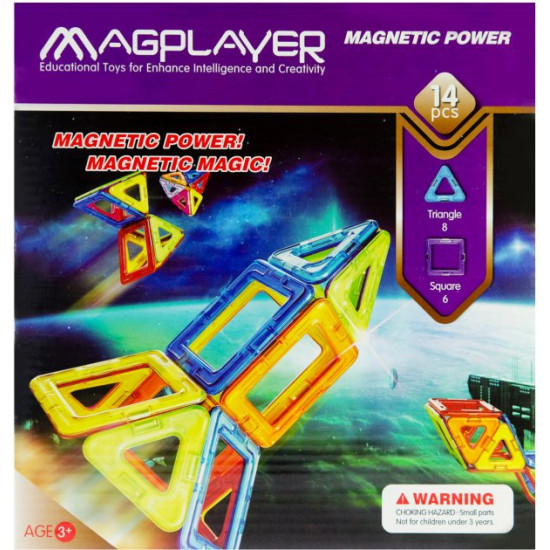 Magnetic construction set Magplayer 14 elements (MPB-14)