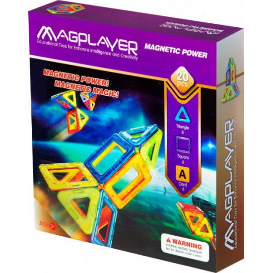 Magnetic construction set Magplayer 20 elements (MPA-20)