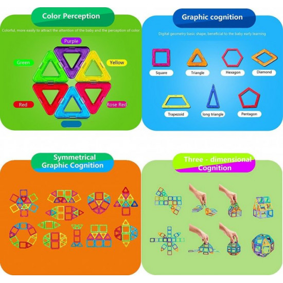 Magnetic construction set Magplayer 45 elements (MPA-45)