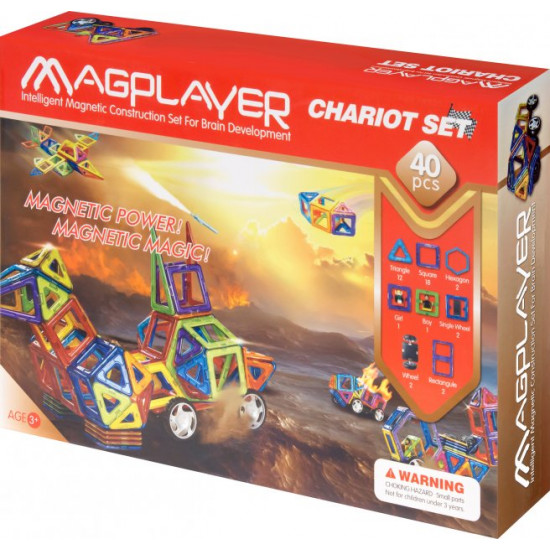 Magnetic construction set Magplayer 40 elements (MPB-40)