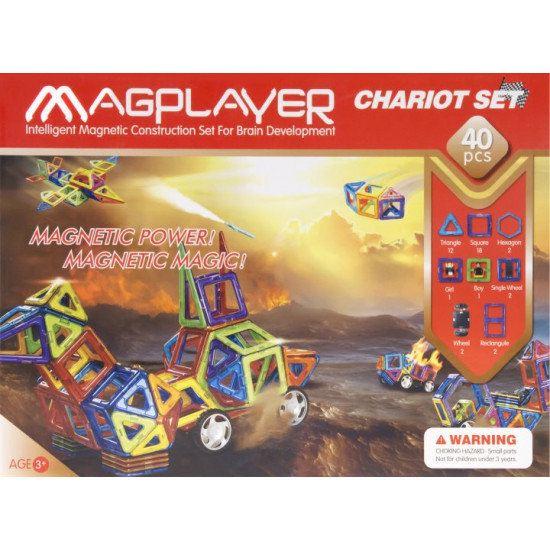 Magnetic construction set Magplayer 40 elements (MPB-40)