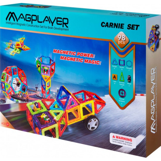 Magnetic construction set Magplayer 98 elements (MPA-98)