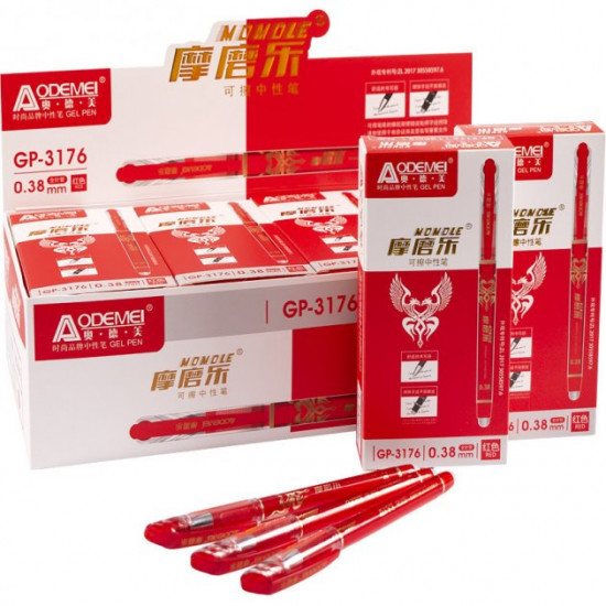 Write-erase gel pen with eraser red paste 0.38mm art 3176k