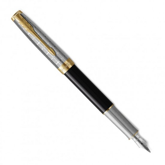 Fountain pen Parker SONNET 17 Metal and Black Lacquer GT FP18 F