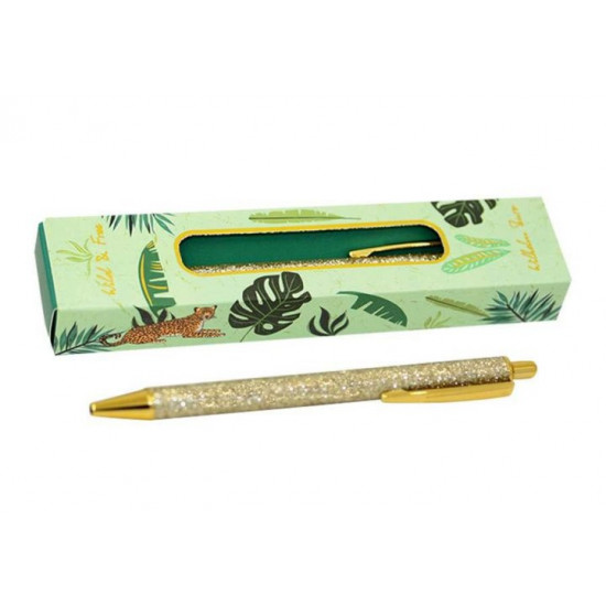 Gift pen Wilhelm Buro metal ballpoint pen with button art. WB163