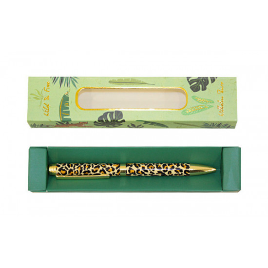 Gift pen Wilhelm Buro metal ballpoint pen with button art. WB167