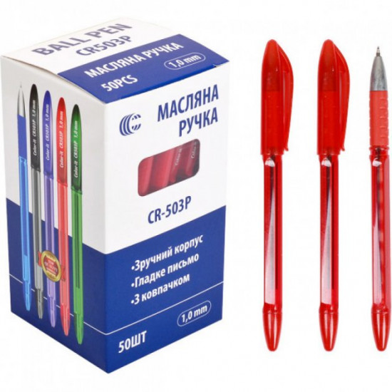 Oil ballpoint pen Color red paste 1mm art.CR503P