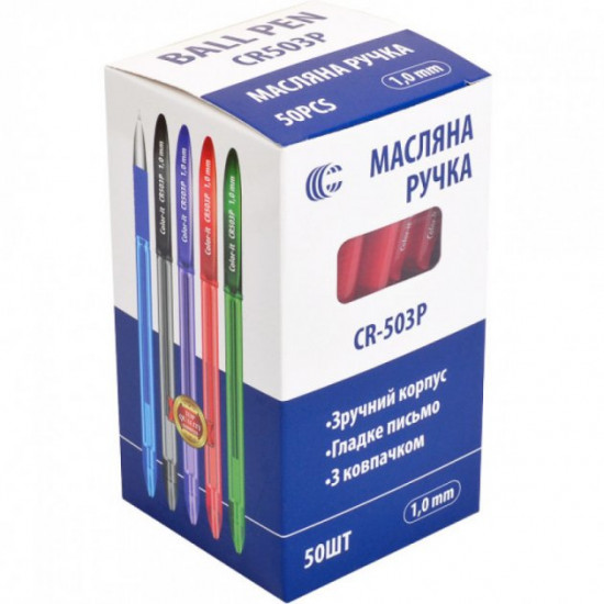 Oil ballpoint pen Color red paste 1mm art.CR503P